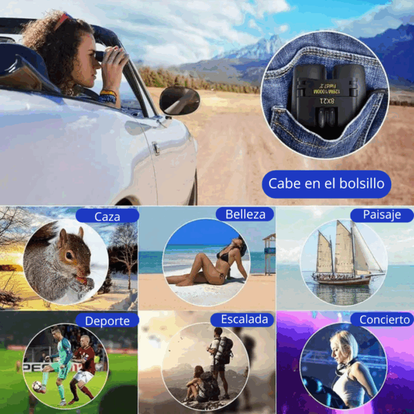 "Mini Binocular Profesional Portátil de Largo Alcance"